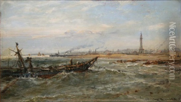 Wreck Off Yarmouth Oil Painting - Edwin Hayes