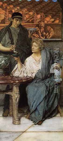 The Roman Wine Tasters Oil Painting - Sir Lawrence Alma-Tadema