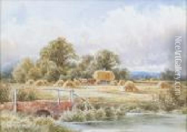 Haymakers In A Field Oil Painting - Henry Hillier Parker