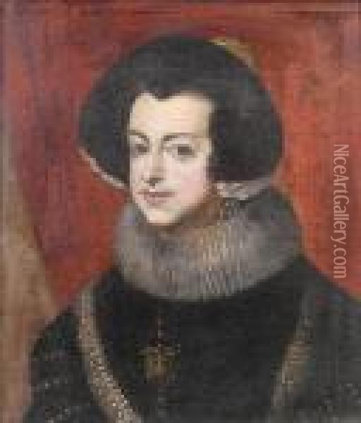 Portrait Of Queen Isabella Of Spain Oil Painting - Diego Rodriguez de Silva y Velazquez