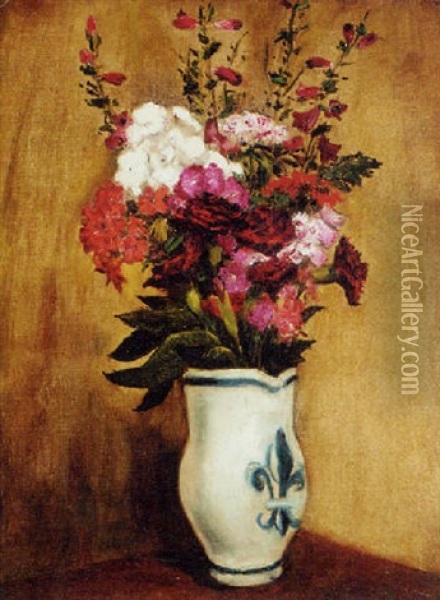 Still Life Of Flowers In A Jug Oil Painting - Christopher Richard Wynne Nevinson