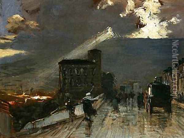 The Terrace in Kassel with a Storm Brewing Oil Painting - Louis Kolitz