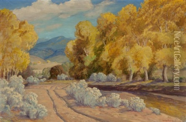 Autumn In New Mexico Oil Painting - Sheldon Parsons