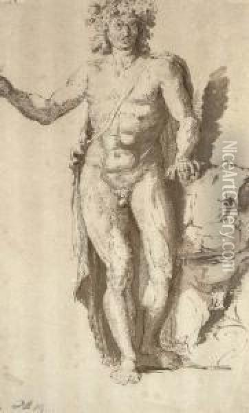Bacchus, After The Antique Oil Painting - Pietro Antonio Novelli