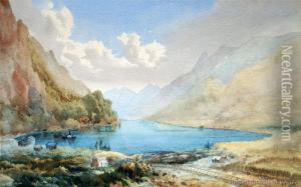Kingston, Lake Wakatipu Oil Painting - James Peele