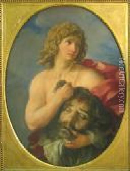 David With The Head Of Goliath Oil Painting - Guido Reni