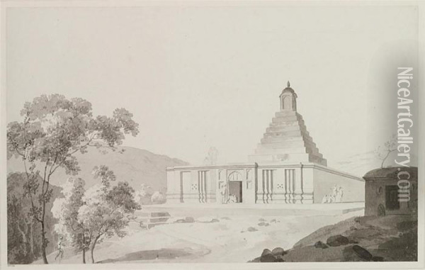 Temple Of Sriram Oil Painting - Thomas Daniell