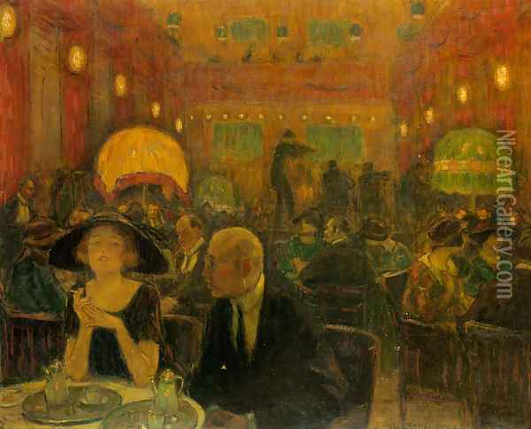 Tea Room Tango Oil Painting - Julius Muller-Massdorf