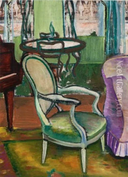 The Drawing Room Of The Artist (study) Oil Painting - Efa Prudence Heward