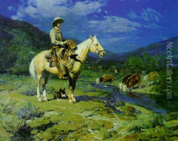 Alphonso Bell Oil Painting - Frank Tenney Johnson