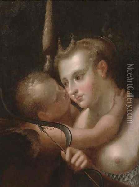 Venus and Cupid Oil Painting - Hans Von Aachen