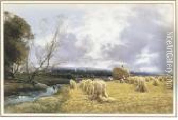 A Meadow Brook, Pencaitland Oil Painting - Samuel Bough