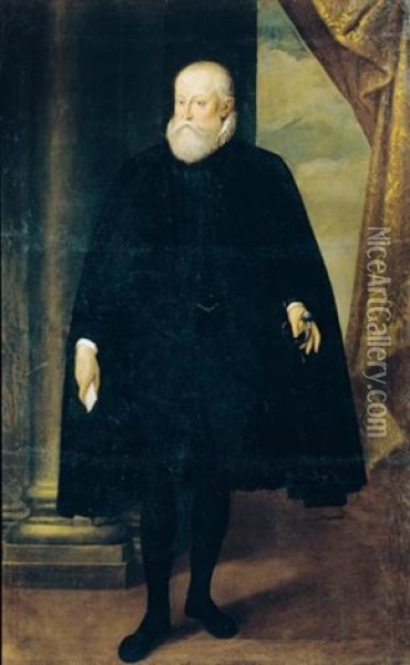 Ritratto Di Alfonso Ii D'este, A Figura Intera Oil Painting - Cesare Aretusi