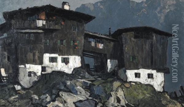 Bergbauernhof. Rustem Oil Painting - Oskar Mulley