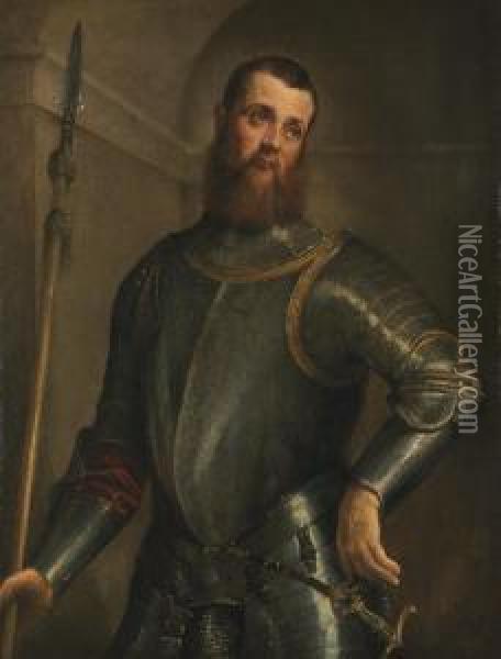 Portrait Of A Military Commander Oil Painting - Jacopo Bassano (Jacopo da Ponte)