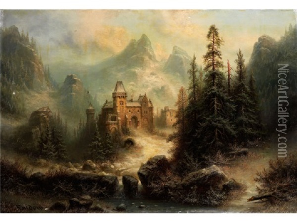 Schloss Im Gebirge Oil Painting - Albert Bredow