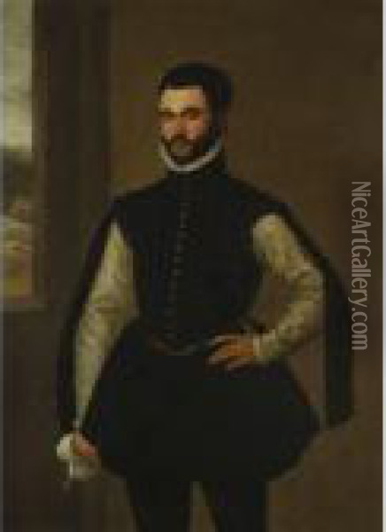 Portrait Of A Gentleman Oil Painting - Giacomo Antonio Moro