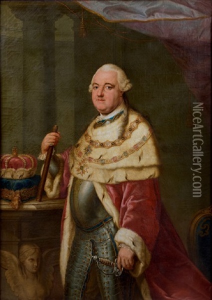 Portrait De L'electeur Karl Theodor De Baviere A Mi-corps Oil Painting - Pompeo Girolamo Batoni