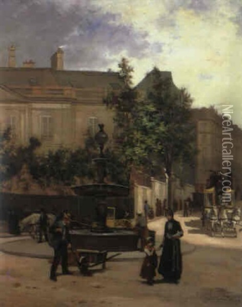 Place Saint Georges Oil Painting - Henri Prosper Wirth