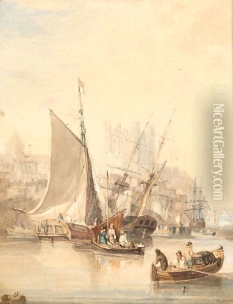 Harbour Scenes Oil Painting - Samuel Owen