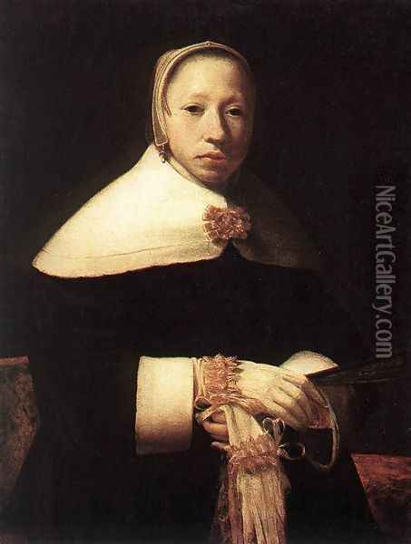 Portrait Of A Woman Oil Painting - Gerrit Dou