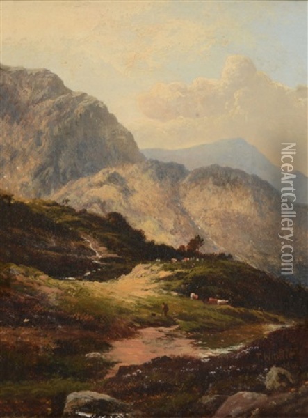 Mountain Landscape Oil Painting - Thomas Whittle the Younger