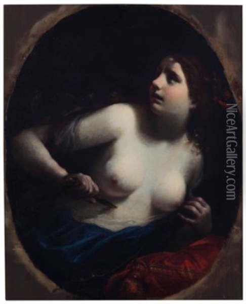 Lucretia Oil Painting - Simone Pignoni