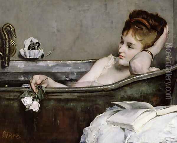 The Bath, c.1867 Oil Painting - Alfred George Stevens