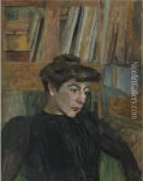 Femme Avec Les Sourcils Noirs Oil Painting - Jean-Edouard Vuillard