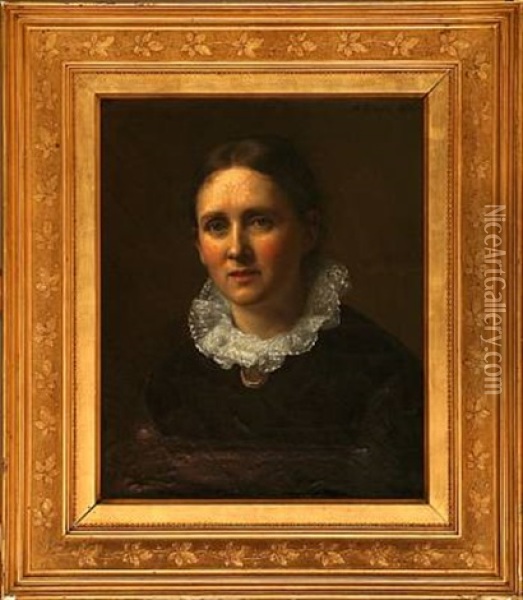 Portrait Of Bothilde Casse, Nee Winding Oil Painting - Henrik Benedikt Olrik