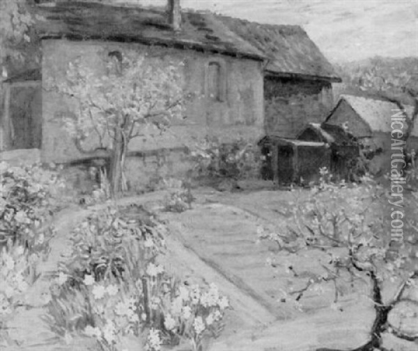 Garden Behind A House Oil Painting - William Samuel Horton
