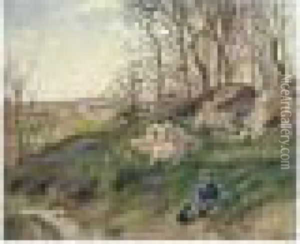 Les Carrieres Du Chou Oil Painting - Camille Pissarro