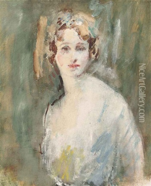 Portrait Of Zeena Lathom Oil Painting - Arthur Ambrose McEvoy