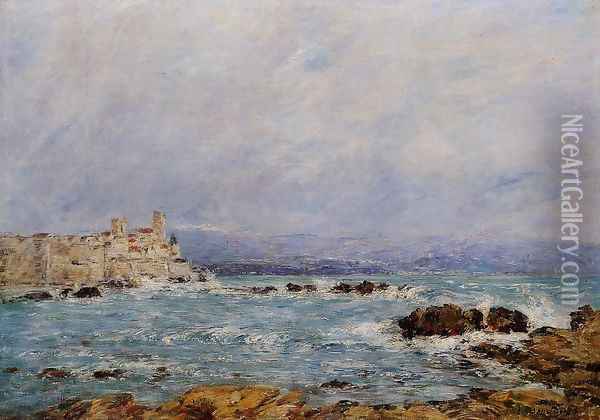 Antibes, the Rocks of the Islet Oil Painting - Eugene Boudin