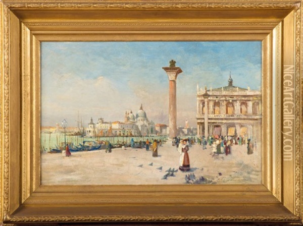 Coin De La Place Saint-marc Animee A Venise Oil Painting - Charles James Lauder