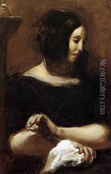 George Sand Oil Painting - Eugene Delacroix