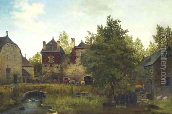 An old watermill Oil Painting - Joseph Vola