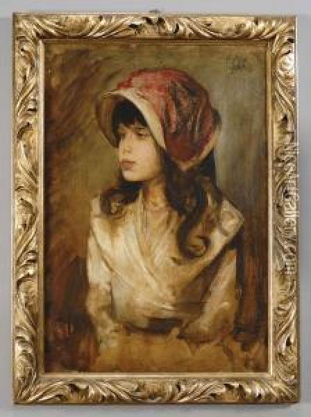 Ritratto Di Giovane Donna Con Cappello Oil Painting - Maximilian Von Fichard