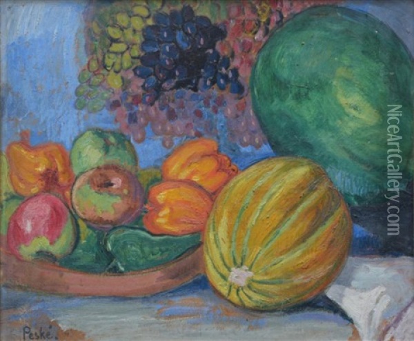 Nature Morte Aux Fruits Oil Painting - Jean Peske