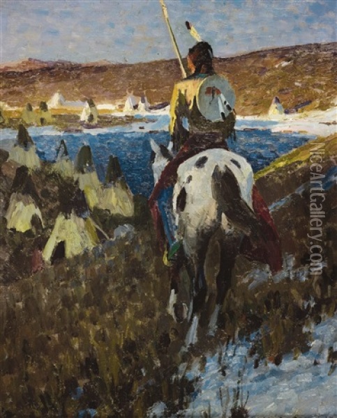 Winter Camp Of The Sioux Oil Painting - William Herbert Dunton