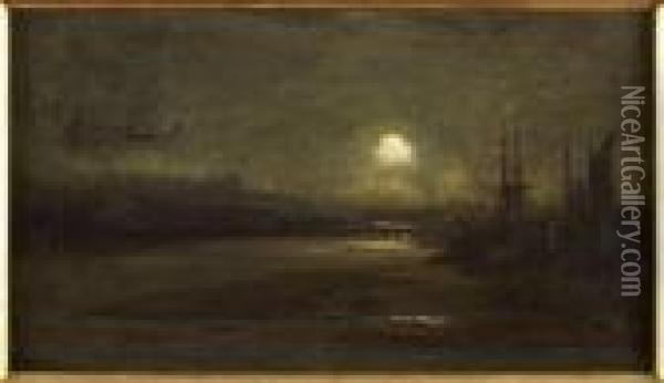 Inverness By Moonlight Oil Painting - David Farquharson