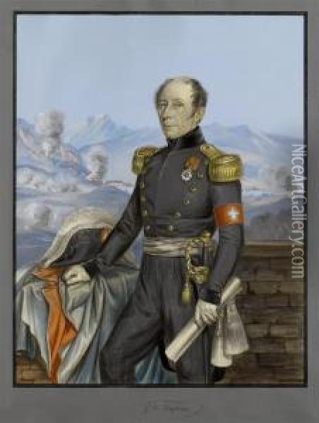 Portrait Of General Guillaume-henri Dufour Oil Painting - Karl Friedrich J. Von Muller