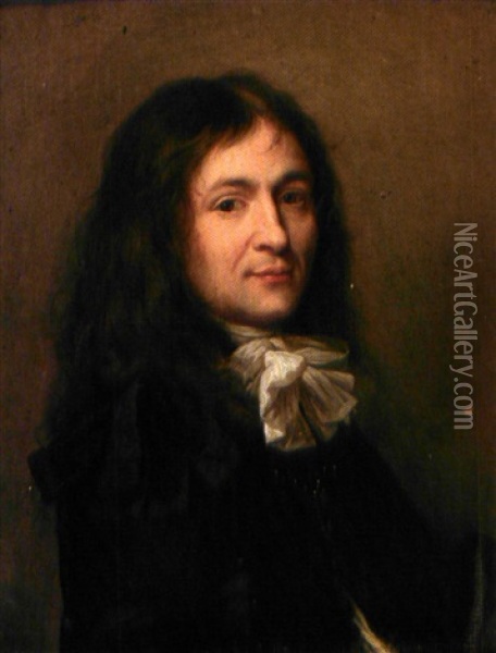 Portrait D'homme En Habit Noir Oil Painting - Sebastien Bourdon