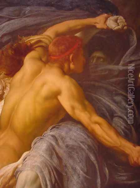 Hercules Wrestling with Death for the Body of Alcestis [detail #1] Oil Painting - Lord Frederick Leighton