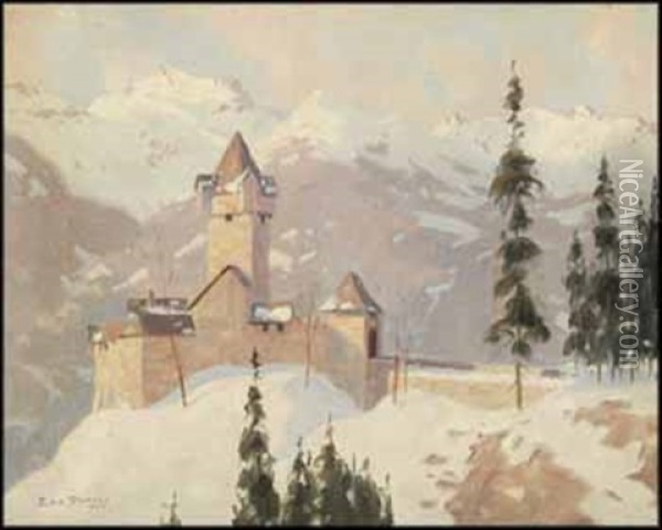 Castle Falkenstein, Austrian Tyrol Oil Painting - Eric Riordon