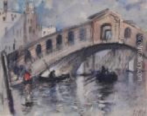 Brabazon - Venetian Bridge Oil Painting - Hercules Brabazon Brabazon