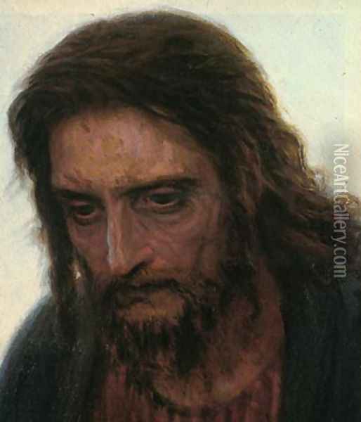 Christ in the Wilderness (detail-2) Oil Painting - Ivan Nikolaevich Kramskoy