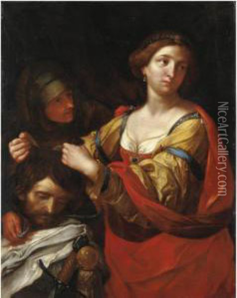 Giuditta E Oloferne Oil Painting - Giovanni Domenico Cerrini