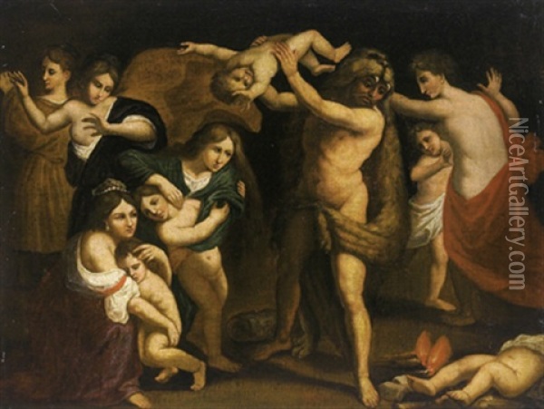 Die Taten Des Herkules: Der Rasende Herkules (+ Herkules Bei Omphale; Pair) Oil Painting - Frans Floris the Elder