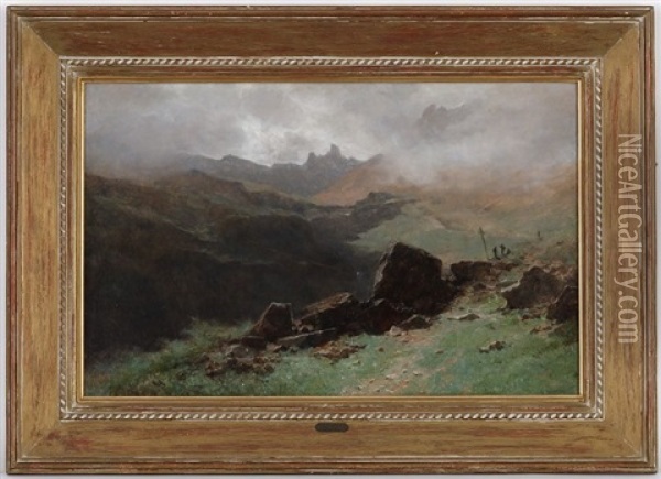 Le Col Du Bonhomme Dans La Montee Du Haut Bouvant Oil Painting - Gustave Eugene Castan